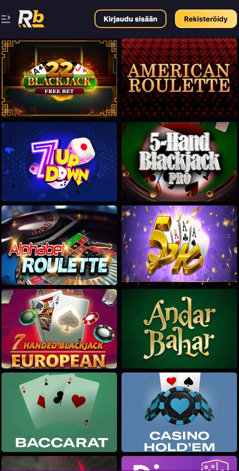roibets mobile games page