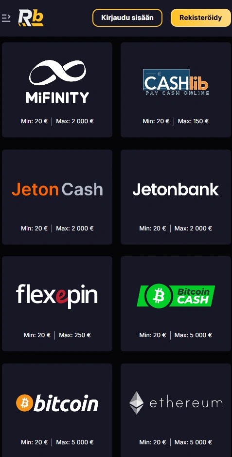 roibets mobile payments page